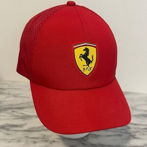 Red Ferrari Cap with Logo Puma NWOT adjustable back strap